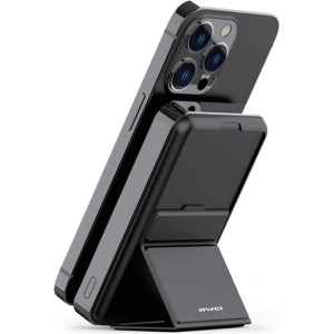 Kup Powerbank AWEI P155K 10000mAh 15W Magnetic Wireless Fast Charge with stand Lightning/PD czarny/black - AWEI135 - {ean13} - Sklep Home Screen