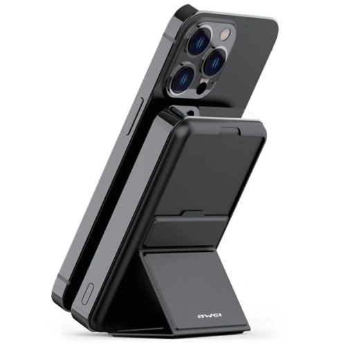 Buy AWEI P155K Powerbank 10000mAh 15W Magnetic Wireless Fast Charge with stand Lightning/PD black - AWEI135 - {ean13} - Home Screen Store Europe