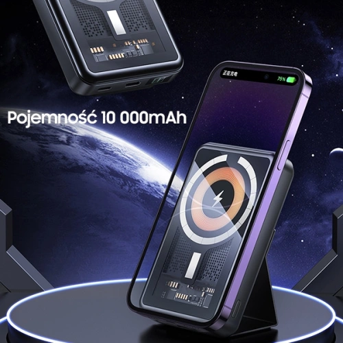 Buy AWEI P155K Powerbank 10000mAh 15W Magnetic Wireless Fast Charge with stand Lightning/PD black - AWEI135 - {ean13} - Home Screen Store Europe