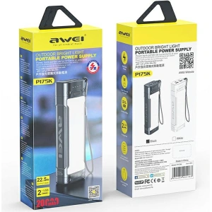 Kup Powerbank AWEI P175K 20000mAh 22.5W czarny/black 2xUSB/PD + lampka LED - AWEI138 - {ean13} - Sklep Home Screen
