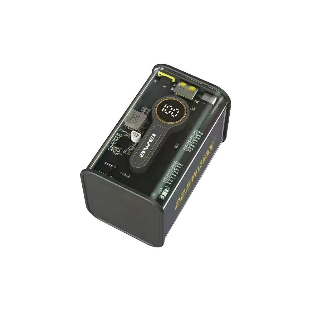 Powerbank AWEI P180K 20000mAh 22.5W czarny/black USB/PD + wyświetlacz