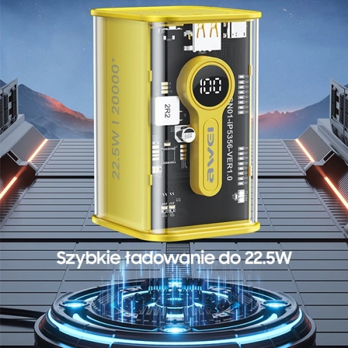Kup Powerbank AWEI P180K 20000mAh 22.5W schwarz/schwarz USB/PD + Display - AWEI139 - {ean13} - Sklep Home Screen