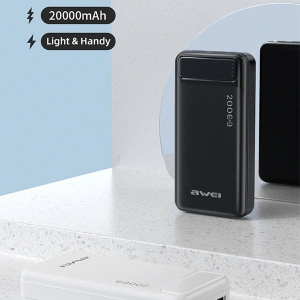 Kup Powerbank AWEI P6K 20000mAh czarny/black 2xUSB/PD/microUSB - AWEI140 - {ean13} - Sklep Home Screen
