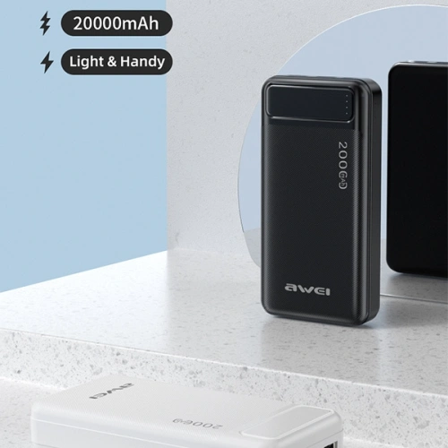 Kup Powerbank AWEI P6K 20000mAh černý/black 2xUSB/PD/microUSB - AWEI140 - {ean13} - Sklep Home Screen