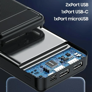 Kup Powerbank AWEI P6K 20000mAh czarny/black 2xUSB/PD/microUSB - AWEI140 - {ean13} - Sklep Home Screen