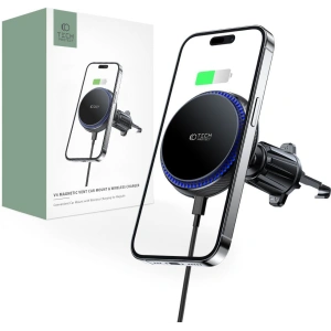 Kup Uchwyt samochodowy z ładowarką bezprzewodową Tech-Protect MM15W-V4 Magnetic Magsafe Vent Car Mount Wireless Charger 15W Black - THP1931 - {ean13} - Sklep Home Screen