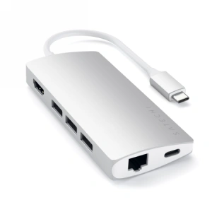 Kup Satechi Adapter HUB Aluminium Adapter V2 USB-C (USB-C, 3x USB-A, 4K HDMI, Kartenleser) (silber) - STH26 - {ean13} - Sklep Home Screen