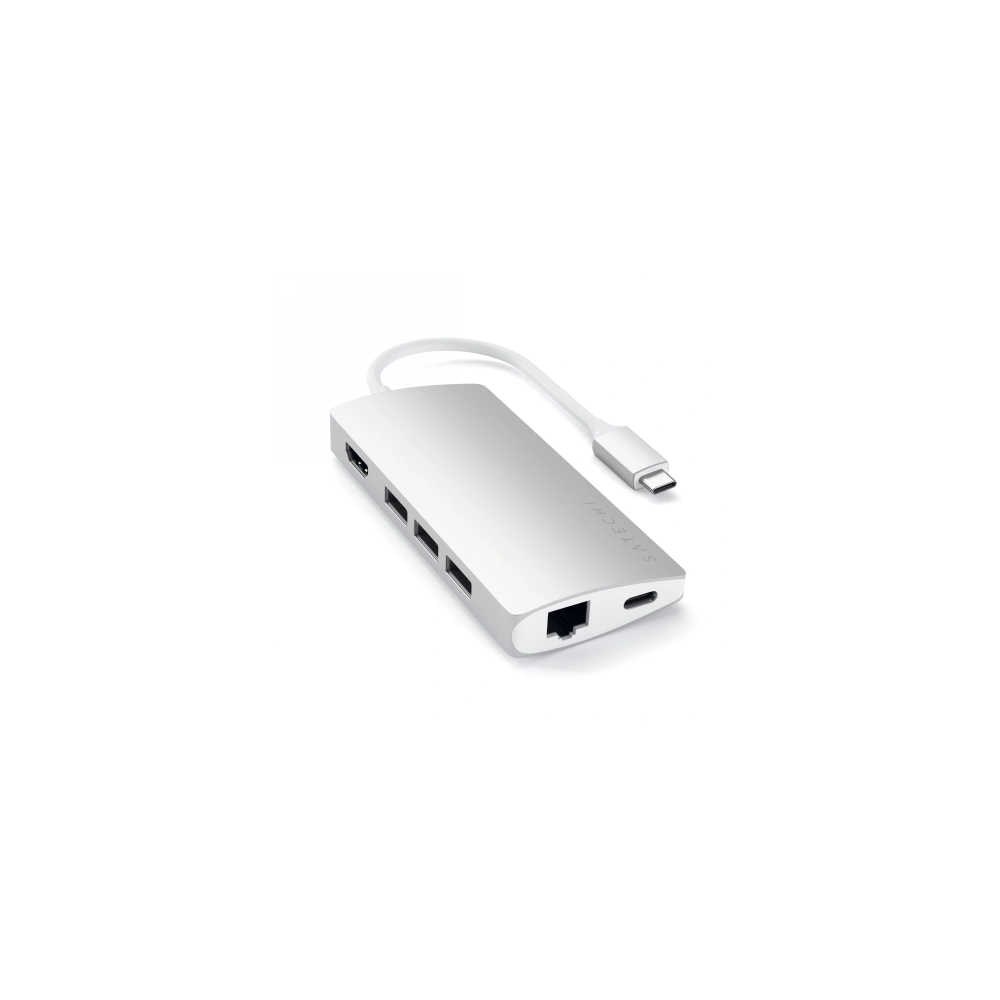 Adapter HUB Satechi Aluminium Adapter V2 USB-C (USB-C, 3x USB-A, 4K HDMI, czytnik kart) (silver)
