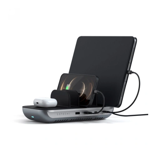 Kup Satechi Ladestation Dock5 für bis zu 5 Geräte mit kabellosem Laden (2x USB-C, 2x USB-A, QI Wireless) - STH28 - {ean13} - Sklep Home Screen