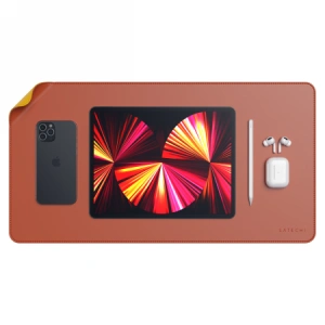 Kup Podkładka pod mysz Satechi Dual Eco Leather Desk dwustronna, eko skóra (yellow/orange) - STH30 - {ean13} - Sklep Home Screen