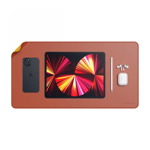 Kup Suport de mouse Satechi Dual Eco Leather Desk, față-verso, piele ecologică (galben/portocaliu) - STH30 - {ean13} - Sklep Home Screen