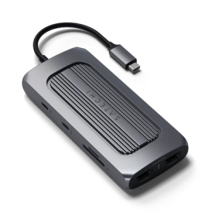 Kup Satechi Adapter HUB Multiport USB-C (2x USB-C, 2x USB-A, 2x 4K HDMI, micro/SD Kartenleser, Ethernet (spacegrau) - STH32 - {ean13} - Sklep Home Screen