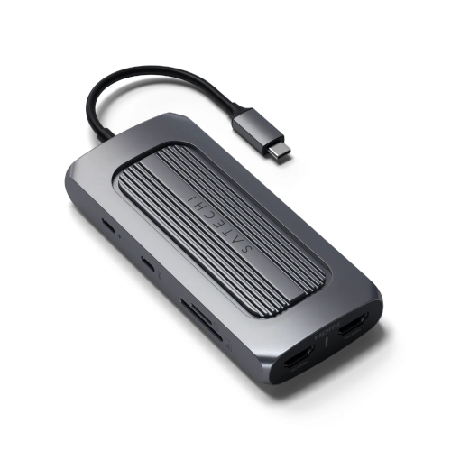 Kup Adaptér HUB Satechi Multiport USB-C (2x USB-C, 2x USB-A, 2x 4K HDMI, čtečka karet micro/SD, Ethernet (space gray) - STH32 - {ean13} - Sklep Home Screen