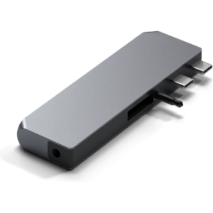 Buy Satechi Pro Hub mini dual USB-C Apple MacBook (2xUSB-C, 2x USB-A, Ethernet, jack port) (space gray) - STH34 - {ean13} - Home Screen Store Europe
