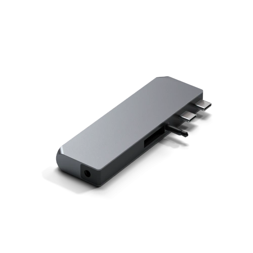 Kup Satechi Apple Adapter HUB Pro Hub mini mit dualem USB-C an MacBook (2xUSB-C, 2x USB-A, Ethernet, Klinkenanschluss) (spacegrau) - STH34 - {ean13} - Sklep Home Screen