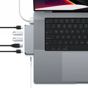 Buy Satechi Pro Hub mini dual USB-C Apple MacBook (2xUSB-C, 2x USB-A, Ethernet, jack port) (space gray) - STH34 - {ean13} - Home Screen Store Europe