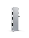 Adapter HUB Satechi Pro Hub mini dupla USB-C-vel az Apple MacBookhoz (2xUSB-C, 2x USB-A, Ethernet, jack port) (ezüst)