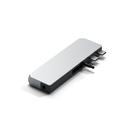Kup Adaptor HUB Satechi Pro Hub mini cu dublu USB-C pentru Apple MacBook (2xUSB-C, 2x USB-A, Ethernet, port jack) (argintiu) - STH35 - {ean13} - Sklep Home Screen