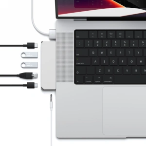 Kup Satechi Apple HUB-Adapter Pro Hub mini mit dualem USB-C an MacBook (2xUSB-C, 2x USB-A, Ethernet, Klinkenanschluss) (silber) - STH35 - {ean13} - Sklep Home Screen