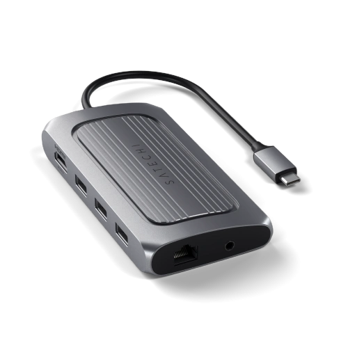 Kup Adapter HUB Satechi Multiport USB-C (USB-C4, 3x USB-A, 8K HDMI, Ethernet, czytnik kart micro/SD, jack port) - STH37 - {ean13} - Sklep Home Screen