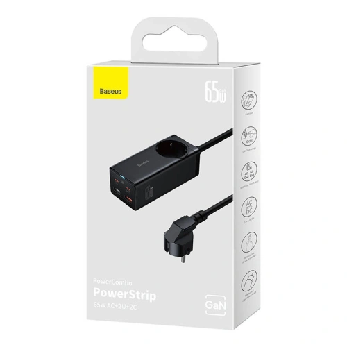 Kup Ładowarka sieciowa/listwa zasilająca Baseus GaN3 Pro 2x USB + 2xUSB-C + AC, 65W - BSU4038 - {ean13} - Sklep Home Screen