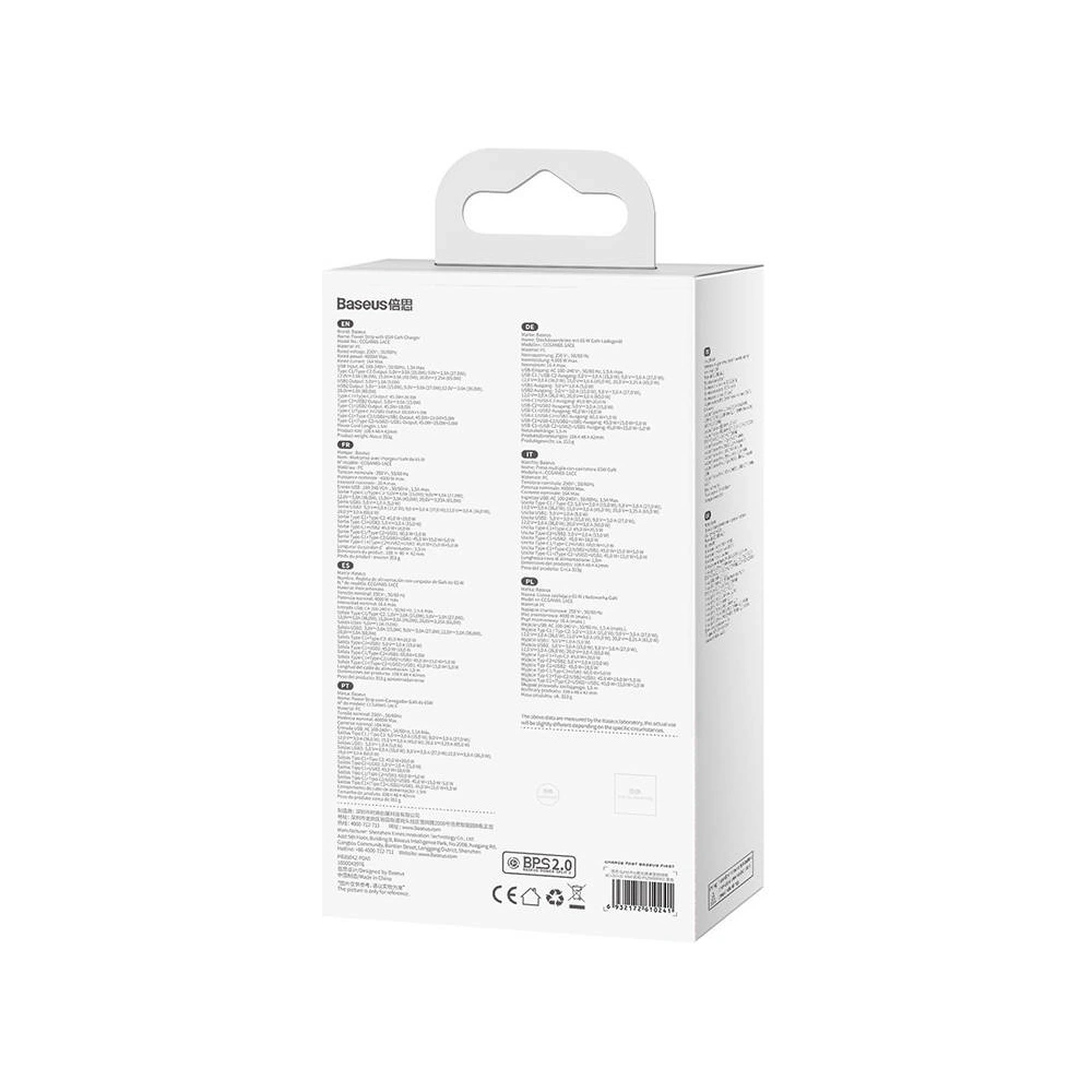 Ładowarka sieciowa/listwa zasilająca Baseus GaN3 Pro 2x USB + 2xUSB-C + AC, 65W