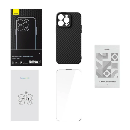 Kup Baseus Apple Magnetische Hülle Synthetic Fiber Series iPhone 14 Pro (schwarz) + gehärtetes Glas + Reinigungsset - BSU4039 - {ean13} - Sklep Home Screen