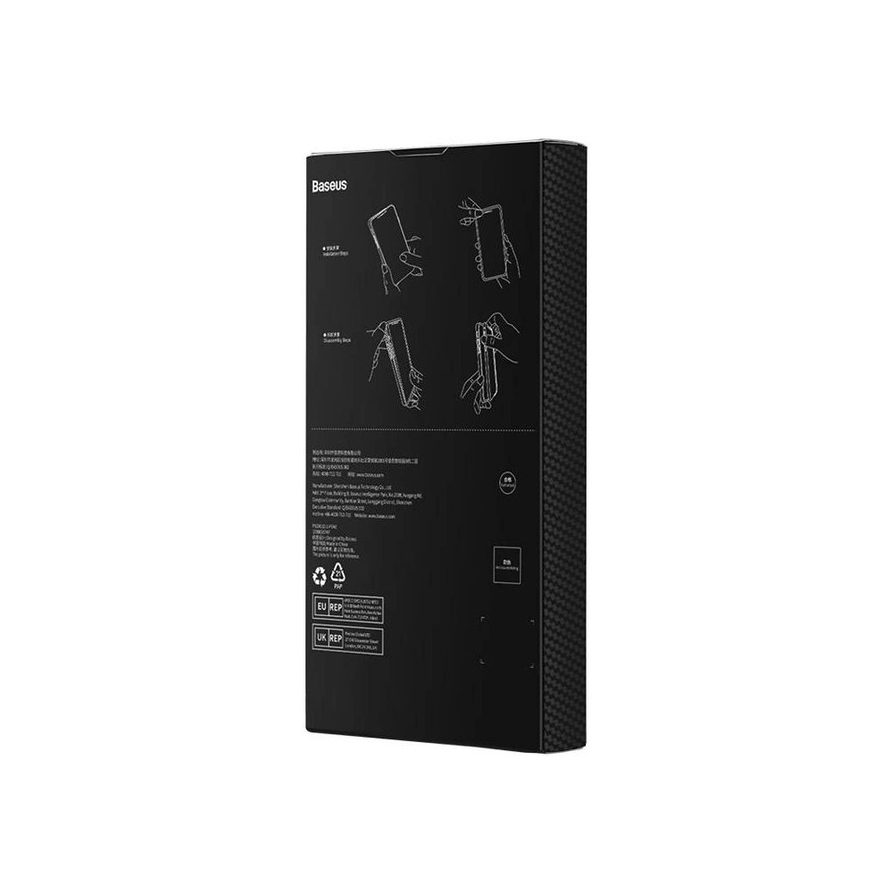 Magnetyczne etui Baseus Synthetic Fiber Series Apple iPhone 14 Pro (czarne) + szkło hartowane + zestaw czyszczący