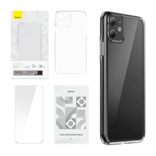 Kup Etui Baseus Crystal Series Clear Apple iPhone 11 (transparent) + sticlă călită + set de curățare - BSU4044 - {ean13} - Sklep Home Screen