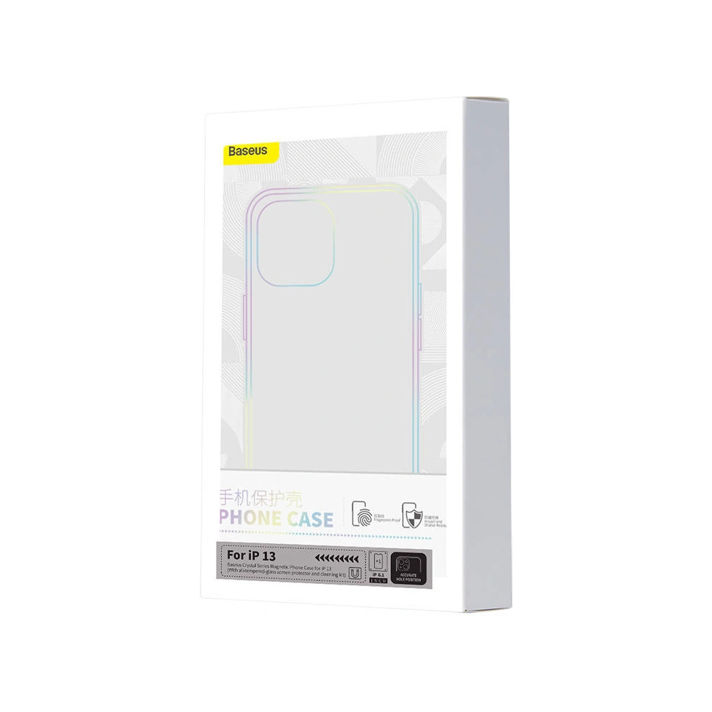 Etui Baseus Magnetic Crystal Clear Apple iPhone 13 (transparentne) + szkło hartowane + zestaw czyszczący