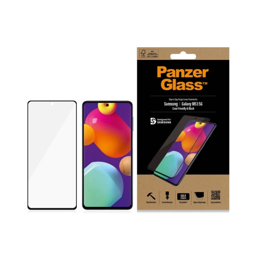 Kup PanzerGlass Samsung Gehärtetes Glas E2E Regular Galaxy M53 Case Friendly schwarz/schwarz - PZG388 - {ean13} - Sklep Home Screen