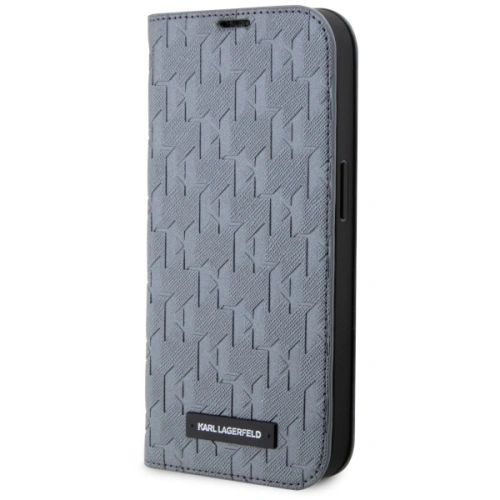 Etui Karl Lagerfeld KLBKP14SSAKLHPG Apple iPhone 14 könyvtok ezüst/silver Saffiano Monogram