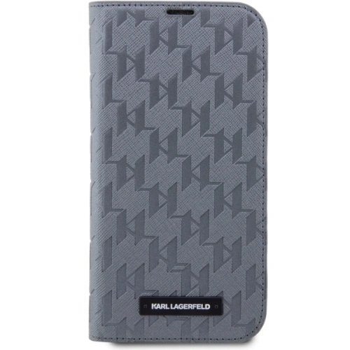 Karl Lagerfeld Apple Tasche KLBKP14SSAKLHPG iPhone 14 bookcase silber/silber Saffiano Monogram