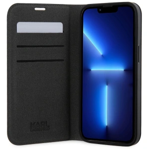 Etui Karl Lagerfeld KLBKP14SSAKLHPG Apple iPhone 14 bookcase srebrny/silver Saffiano Monogram