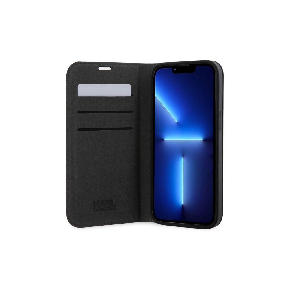 Etui Karl Lagerfeld KLBKP14SSAKLHPG Apple iPhone 14 bookcase srebrny/silver Saffiano Monogram