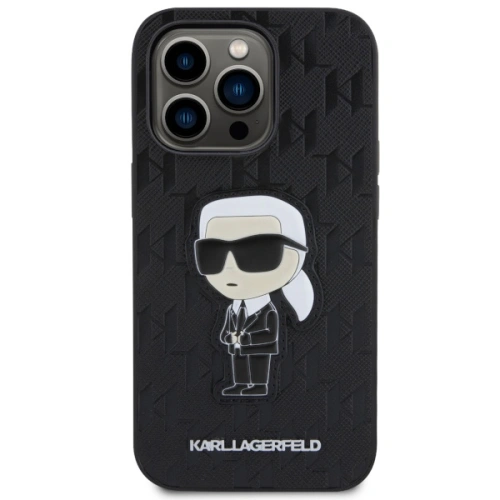 Kup Karl Lagerfeld Apple Tasche KLHCP14LSAKHPKK iPhone 14 Pro schwarz/schwarz Saffiano Monogram Ikonik - KLD1570 - {ean13} - Sklep Home Screen