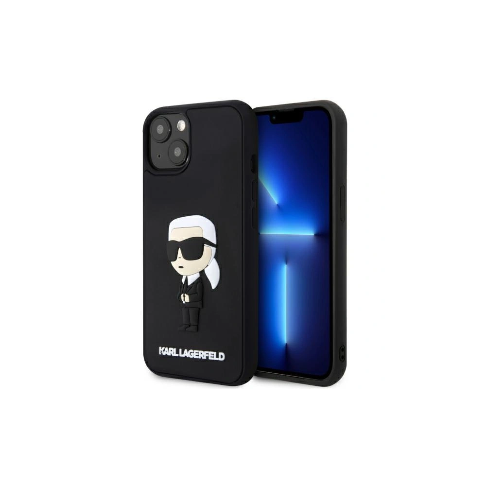 Etui Karl Lagerfeld KLHCP14M3DRKINK Apple iPhone 14 Plus / 15 Plus czarny/black hardcase Rubber Ikonik 3D
