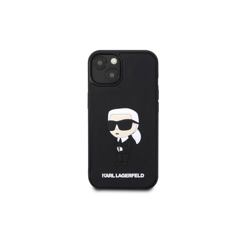 Etui Karl Lagerfeld KLHCP14M3DRKINK Apple iPhone 14 Plus / 15 Plus czarny/black hardcase Rubber Ikonik 3D