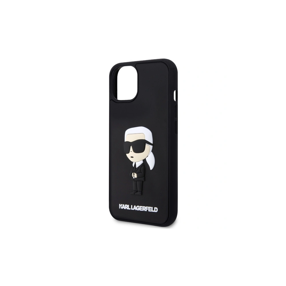 Etui Karl Lagerfeld KLHCP14M3DRKINK Apple iPhone 14 Plus / 15 Plus czarny/black hardcase Rubber Ikonik 3D