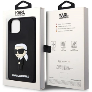 Etui Karl Lagerfeld KLHCP14M3DRKINK Apple iPhone 14 Plus / 15 Plus czarny/black hardcase Rubber Ikonik 3D