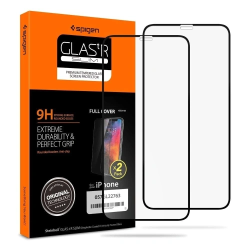 Kup Gehärtetes Glas Spigen GLAS.tR Slim Apple iPhone 11 Pro Schwarz [2 PACK] - SPN855BLK - {ean13} - Sklep Home Screen