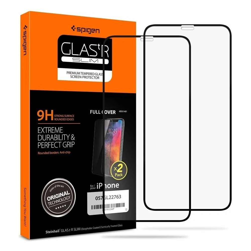 Szkło hartowane Spigen GLAS.tR Slim Apple iPhone 11 Pro Black [2 PACK]