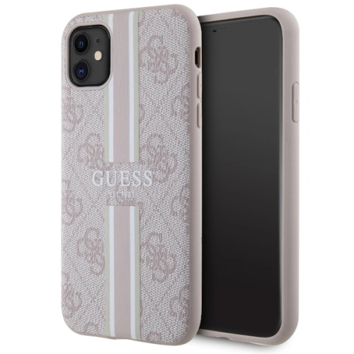 Buy Guess GUHMN61P4RPSP Apple iPhone 11/XR pink hardcase 4G Printed Stripes MagSafe - GUE2544 - {ean13} - Home Screen Store Europe