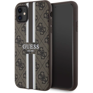 Kup Guess Apple Tasche GUHMN61P4RPSW iPhone 11/XR braun/braun Hartschalenetui 4G Printed Stripes MagSafe - GUE2545 - {ean13} - Sklep Home Screen