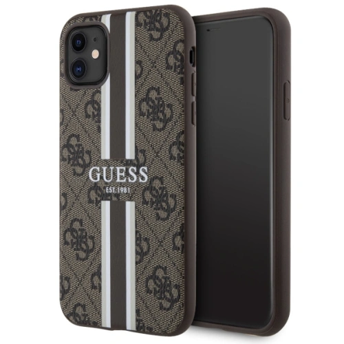 Kup Etui Guess GUHMN61P4RPSW Apple iPhone 11/XR maro/brown hardcase 4G Printed Stripes MagSafe - GUE2545 - {ean13} - Sklep Home Screen