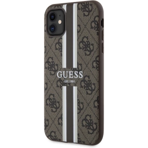 Kup Guess Apple Tasche GUHMN61P4RPSW iPhone 11/XR braun/braun Hartschalenetui 4G Printed Stripes MagSafe - GUE2545 - {ean13} - Sklep Home Screen