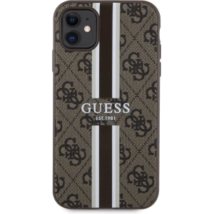 Kup Guess Apple Tasche GUHMN61P4RPSW iPhone 11/XR braun/braun Hartschalenetui 4G Printed Stripes MagSafe - GUE2545 - {ean13} - Sklep Home Screen