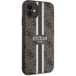 Kup Guess Apple Tasche GUHMN61P4RPSW iPhone 11/XR braun/braun Hartschalenetui 4G Printed Stripes MagSafe - GUE2545 - {ean13} - Sklep Home Screen