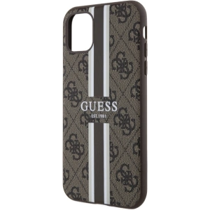 Kup Guess Apple Tasche GUHMN61P4RPSW iPhone 11/XR braun/braun Hartschalenetui 4G Printed Stripes MagSafe - GUE2545 - {ean13} - Sklep Home Screen