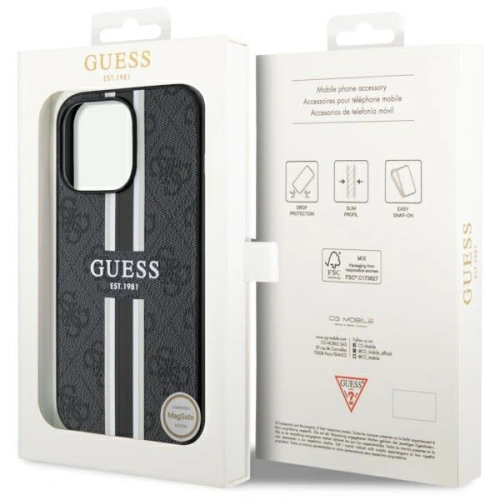 Kup Etui Guess GUHMP13LP4RPSK Apple iPhone 13/13 Pro czarny/black hardcase 4G Printed Stripes MagSafe - GUE2546 - {ean13} - Sklep Home Screen